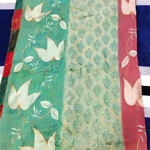 Pretty cotton saree with blouse